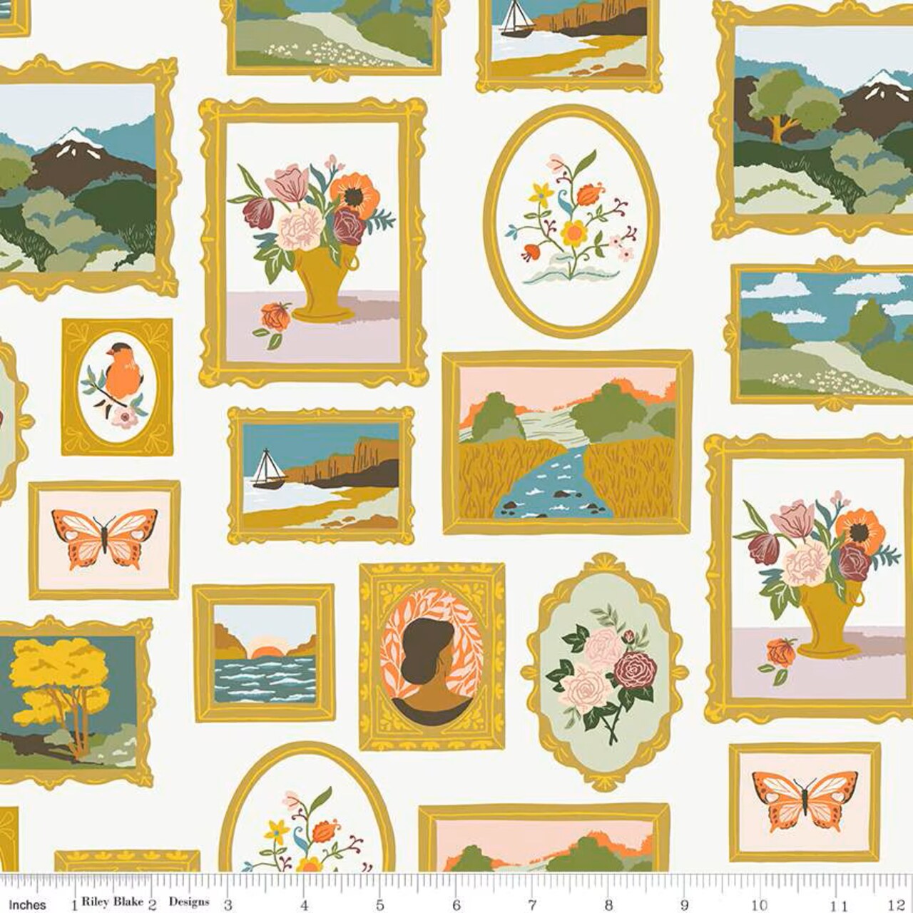 Fabric Riley Blake Cloud Gallery Winged Medley 108" Wide Back by the Quarter Yard WB15917-CLOUD